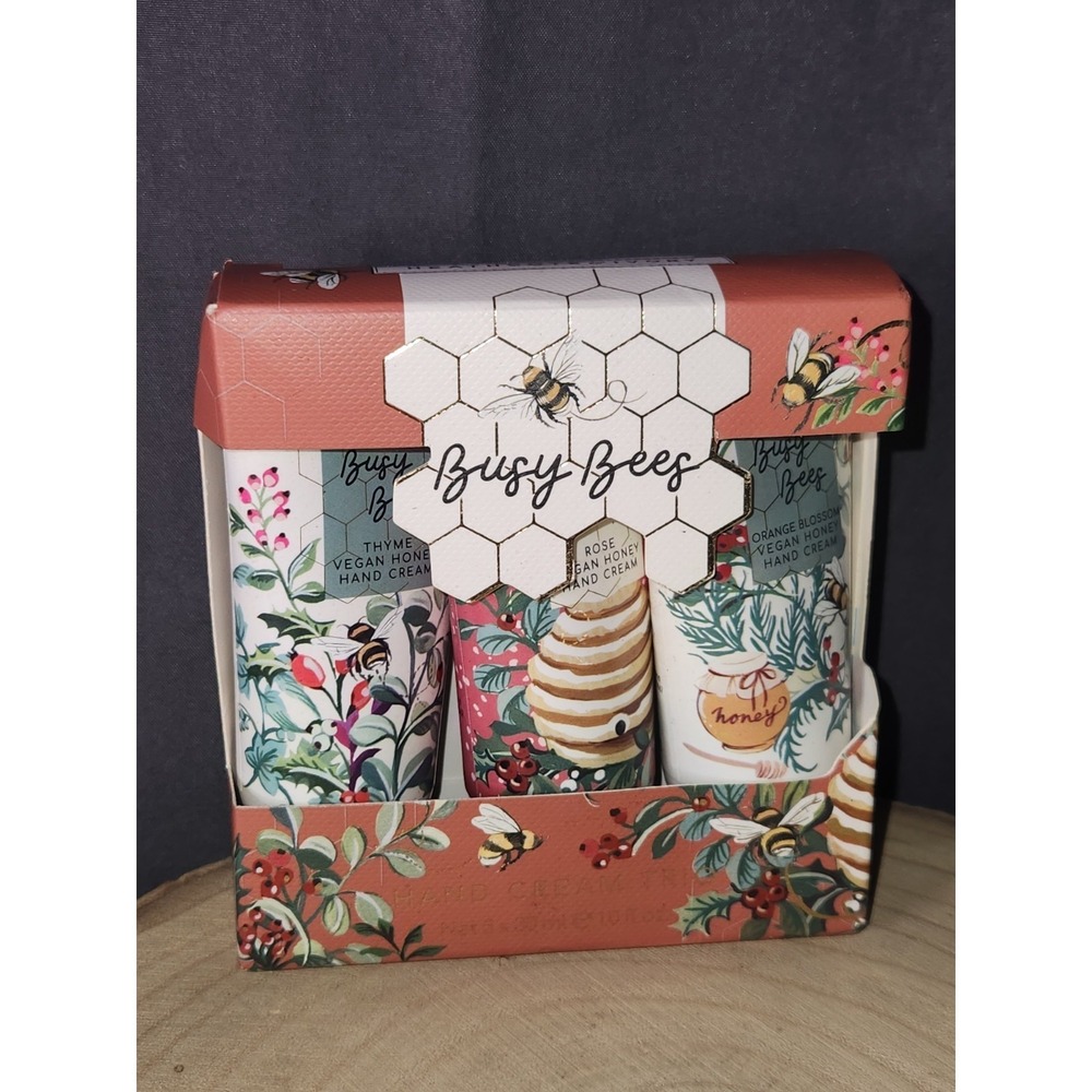 Heathcote & Ivory BUSY BEES Hand Cream Trio 3 Scents HOLIDAY Design 3 x 1.0oz‎